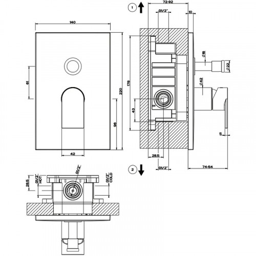 Смеситель для душа Gessi Emporio Via Manzoni 44634#031 Хром