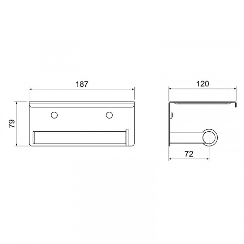 Держатель туалетной бумаги Timo Luiro 18543/03 с полкой цвет Черный матовый