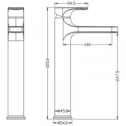 Смеситель для раковины Boheme Spectre 452-CR Хром латунь