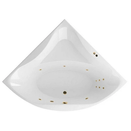 Акриловая ванна Excellent Glamour 150x150 WAEX.GLA15.LINE.GL цвет Белый с гидромассажем форсунки Золото