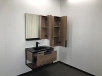 Тумба с раковиной Comforty Бонн 75 00-00001936 подвесная Дуб темный МДФ / ЛДСП