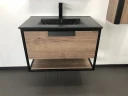 Тумба с раковиной Comforty Бонн 75 00-00001936 подвесная Дуб темный МДФ / ЛДСП