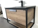 Тумба с раковиной Comforty Бонн 75 00-00001936 подвесная Дуб темный МДФ / ЛДСП