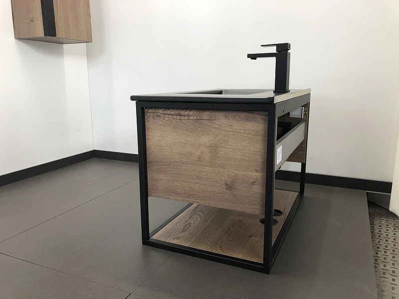 Тумба с раковиной Comforty Бонн 75 00-00001936 подвесная Дуб темный МДФ / ЛДСП