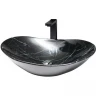 Раковина-чаша CeramaLux 60 7404BM Черный мрамор фаянс накладная
