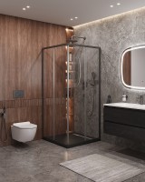 Душевой уголок Cezares Molveno 90x90 MOLVENO-A-2-90-C-GM-IV профиль Оружейная сталь стекло прозрачное