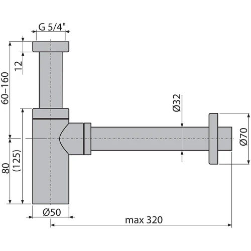 Сифон для раковины Alcaplast Design A400B Белый глянец