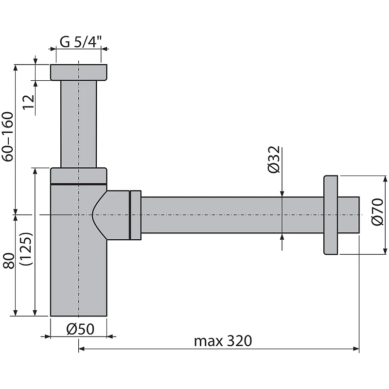Сифон для раковины Alcaplast Design A400B Белый глянец