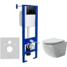 Унитаз с инсталляцией Ceramicanova Forma CN3009 + Berges Atom 410 040332 с сиденьем Микролифт и Черной матовой клавишей смыва