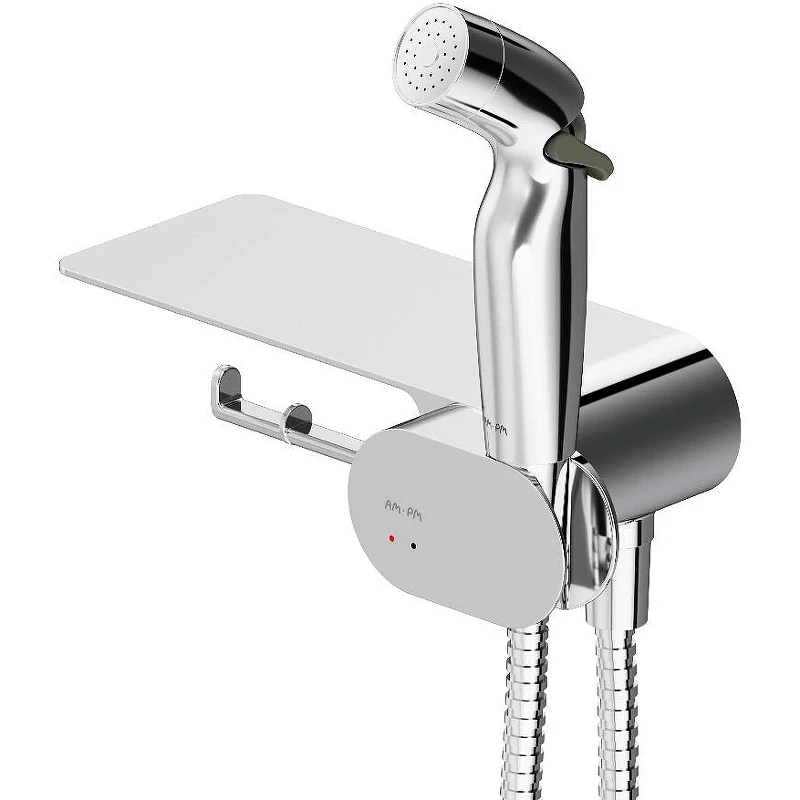 Унитаз AM.PM Spirit V2.0 FlashClean CK70H1003W подвесной с гигиеническим душем и ершиком с сиденьем Микролифт фарфор подвесной