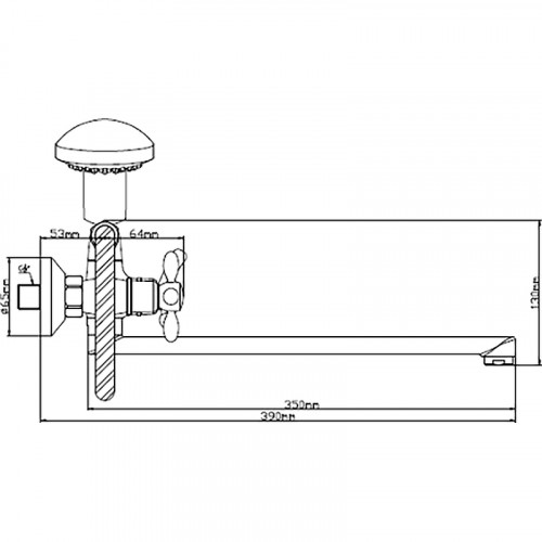 Смеситель для ванны Ростовская Мануфактура Сантехники Boou BA5318-4-C007-B702 универсальный Хром латунь на стену