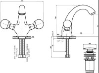 Смеситель для раковины Rav Slezak Brilliance129.5SM Бронза латунь