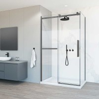 Душевой уголок Vincea Como Soft 120x90 VSR-1CS9012CLGM профиль Вороненая сталь стекло прозрачное