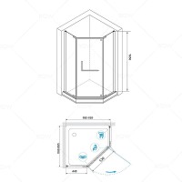 Душевой уголок RGW Hotel HO-081 90х90 350608199-11 профиль Хром стекло прозрачное