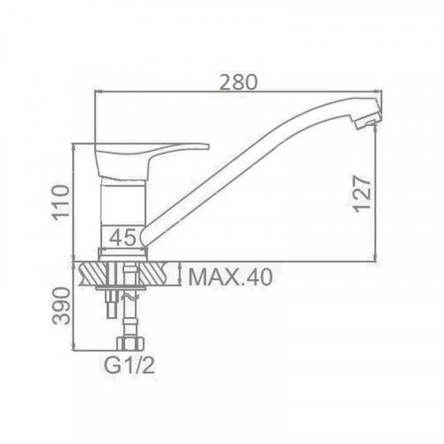 Смеситель для кухни D-Lin D154405-6 цвет Хром