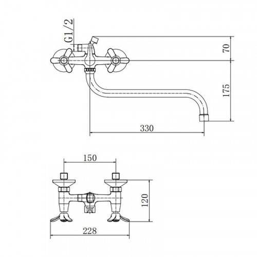 Смеситель для ванны Fashun A2212-2 универсальный цвет Хром