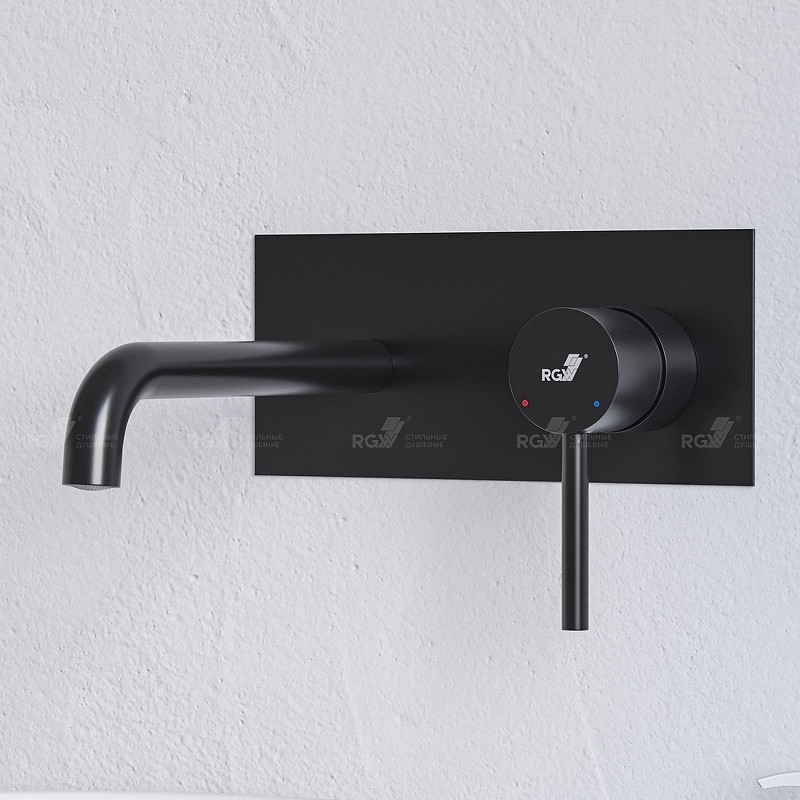 Смеситель для раковины RGW Shower Panels SP-45-11B 51140545-04 Черный матовый латунь встраиваемый