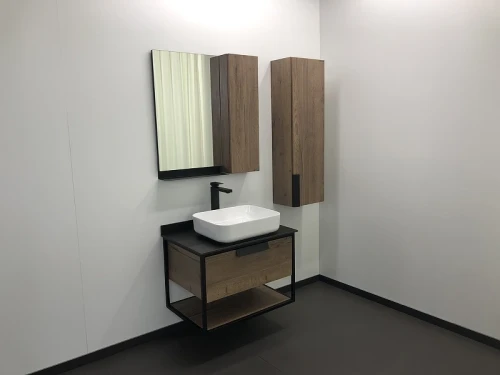 Зеркало со шкафом Comforty Кельн 75 00004149061 Дуб темный МДФ / ЛДСП, стекло