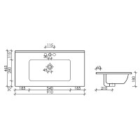 Раковина Ceramicanova Element 90 CN7002MB Черная матовая фарфор полувстраиваемая