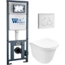 Комплект унитаза с инсталляцией WeltWasser MARBERG 410 + TELBACH 004 GL-WT + MAR 410 RD GL-WT 10000011126 цвет Белый глянцевый с сиденьем Микролифт и клавишей смыва цвет Белый глянцевый