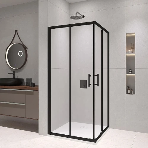 Душевой уголок RGW Passage 80x80 02083188-14, 19170188-01 профиль цвет Черный стекло прозрачное