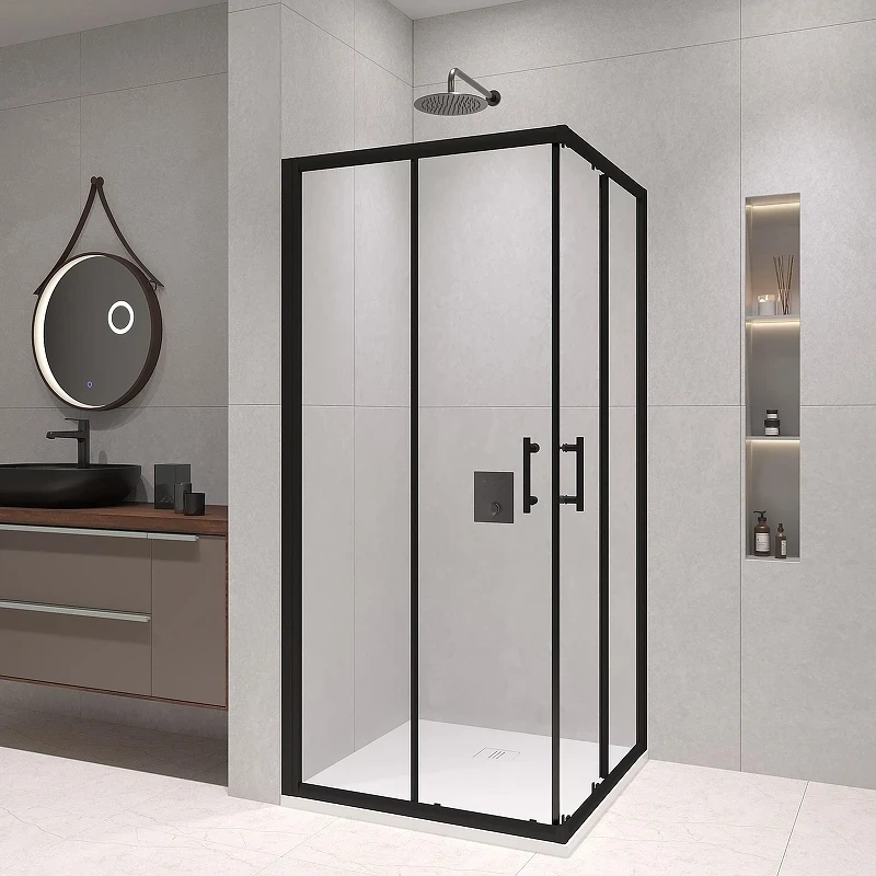Душевой уголок RGW Passage 80x80 02083188-14, 19170188-01 профиль цвет Черный стекло прозрачное
