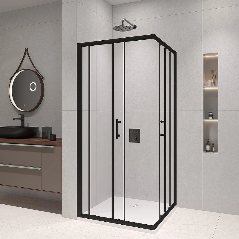 Душевой уголок RGW Passage 80x80 02083188-14, 19170188-01 профиль цвет Черный стекло прозрачное