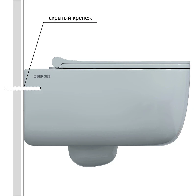 Комплект унитаза Berges Ego XL Rimless с инсталляцией Atom Line 043370 с сиденьем Микролифт и Черной SoftTouch Хром глянцевый клавишей смыва фарфор подвесной