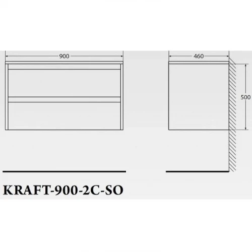 Тумба под раковину BelBagno Kraft 90 KRAFT-900-2C-SO-BO подвесная Bianco Opaco МДФ / ЛДСП