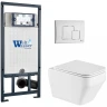 Комплект унитаза с инсталляцией WeltWasser MARBERG 507 + HOFBACH 041 GL-WT + MAR 507 SE GL-WT 10000011686 цвет Белый глянцевый с сиденьем Микролифт и клавишей смыва цвет Белый глянцевый