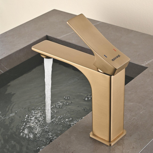 Смеситель для раковины Shevanik S6101G цвет Золотой сатин