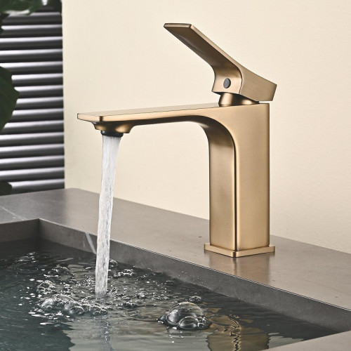 Смеситель для раковины Shevanik S6101G цвет Золотой сатин