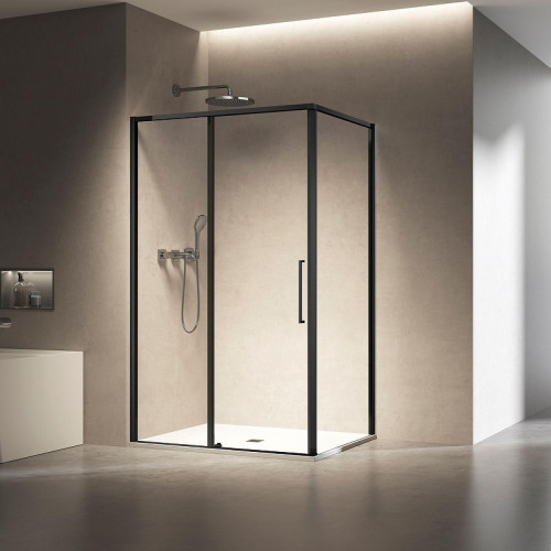 Душевой уголок Vincea Slim 8mm 130х80 VSR-6SL8013CLB профиль Черный стекло прозрачное