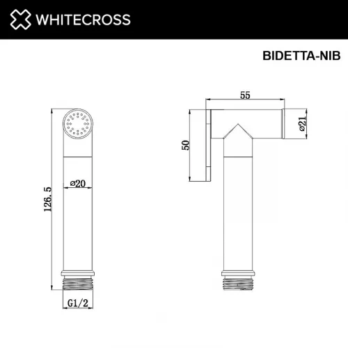 Гигиенический душ Whitecross Y brushed nickel BIDETTA-NIB цвет Никель брашированный