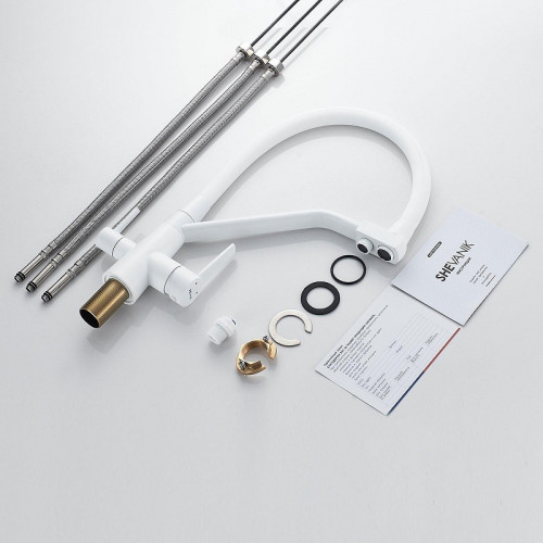 Смеситель для кухни Shevanik S968C цвет Белый