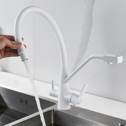 Смеситель для кухни Shevanik S968C цвет Белый