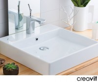 Раковина Creavit Next 50 NX255-00CB00E-0000 Белая фарфор подвесная, накладная
