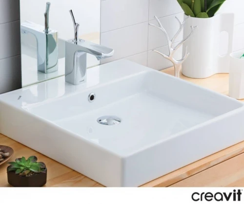 Раковина Creavit Next 50 NX255-00CB00E-0000 Белая фарфор подвесная, накладная