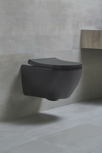 Унитаз beWash Bogen 88303270 подвесной Черный матовый с сиденьем Микролифт фарфор подвесной