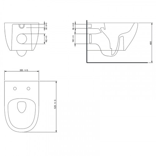 Унитаз beWash Bogen 88303270 подвесной Черный матовый с сиденьем Микролифт фарфор подвесной
