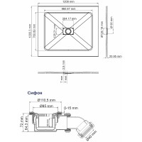 Душевой поддон из стеклопластика WasserKRAFT Elbe 120x100 74T10 Черный матовый