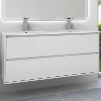 Тумба под раковину Cezares Glass 120 41809 подвесная Bianco Lucido МДФ / ЛДСП