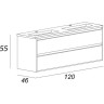 Тумба под раковину Cezares Glass 120 41809 подвесная Bianco Lucido МДФ / ЛДСП