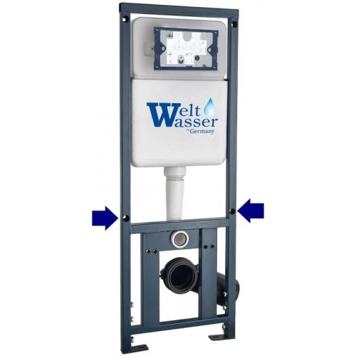 Комплект унитаза с инсталляцией WeltWasser MARBERG 410 + MERZBACH 043 XL MT-BL + MAR 410 RD GL-WT 10000014141 цвет Белый глянцевый с сиденьем Микролифт и клавишей смыва цвет Белый глянцевый