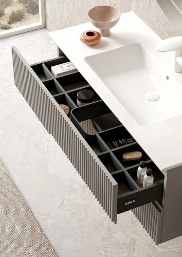 Тумба с раковиной Orka Moonlight 120 5001508 подвесная Бежевая матовая МДФ / ЛДСП