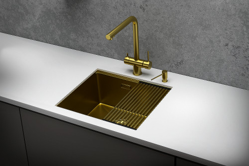 Кухонная мойка Granula Kitchen Space 50 5045U цвет Золото сатин