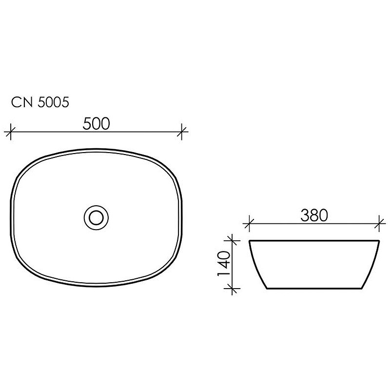 Раковина-чаша Ceramicanova Element 50 CN5005 Белая фаянс накладная