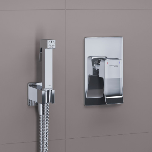 Гигиенический душ со смесителем WasserKRAFT Aller A106157 Хром латунь на стену