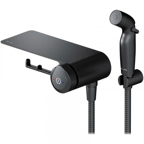 Гигиенический душ со смесителем AM.PM X-Joy TouchReel F0H85A822 Черный матовый латунь встраиваемый