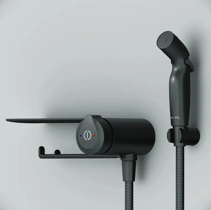 Гигиенический душ со смесителем AM.PM X-Joy TouchReel F0H85A822 Черный матовый латунь встраиваемый